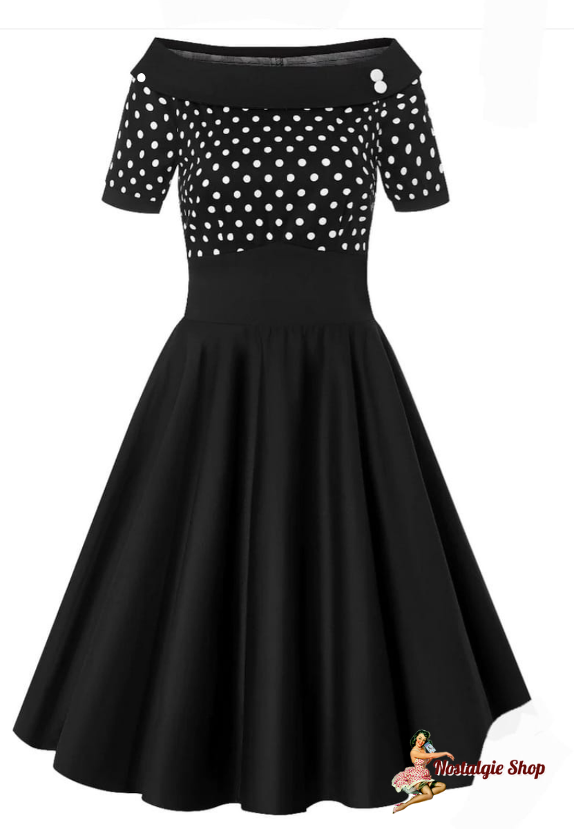 Dolly & Dotty - Darlene White and Black Polkadots