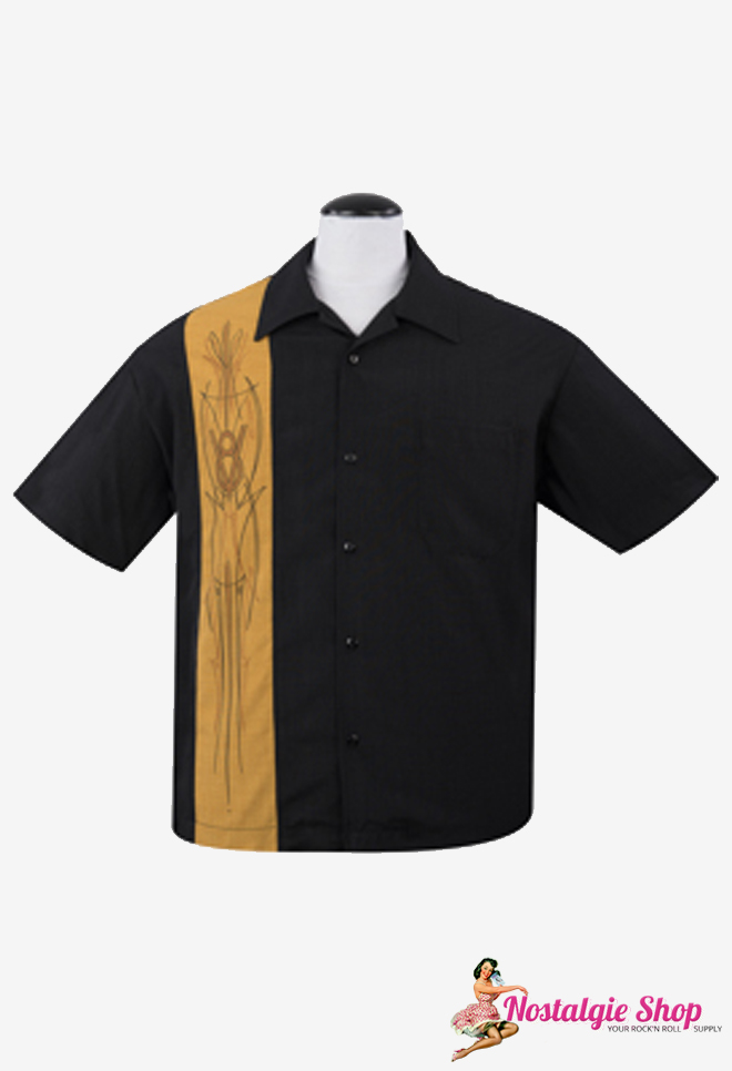 Bowling Shirt - V8 Pinstripe senfgelb