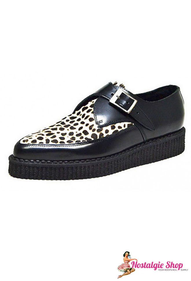 Steelground  Creeper Schwarz Leo-Muster Teddyboy