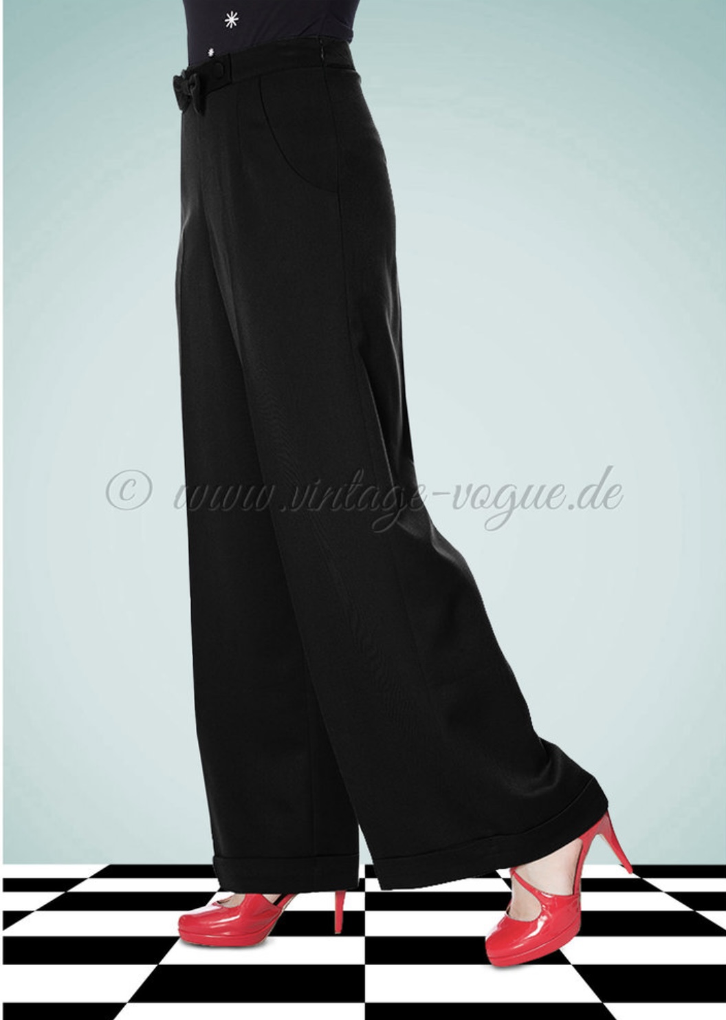 Banned Hidden away  Marlenehose - schwarz