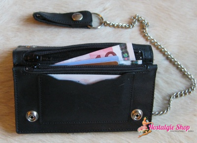 echt Leder Wallet - schwarz o. braun mit Wallet Chains