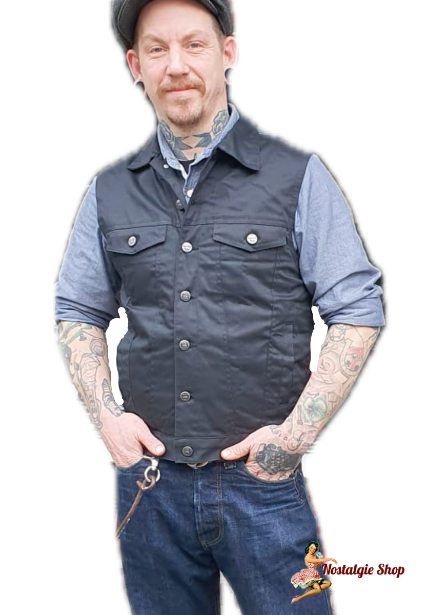 Running Bear - Weste Black Denim
