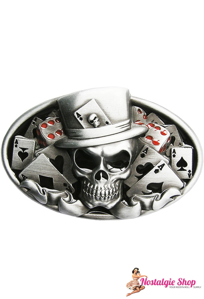 Buckle - Poker Skull