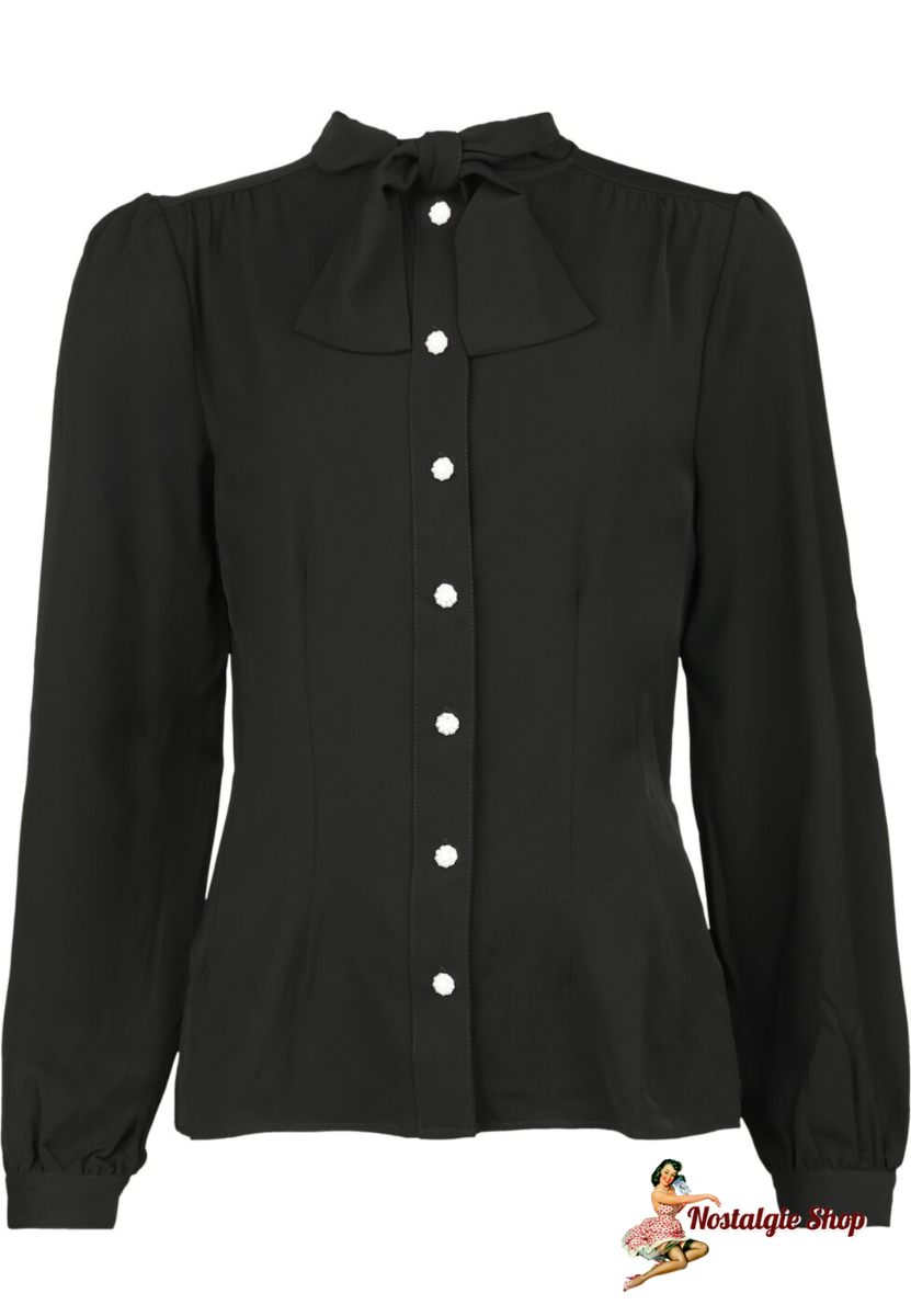 Hell Bunny  -  Mia Bluse in schwarz
