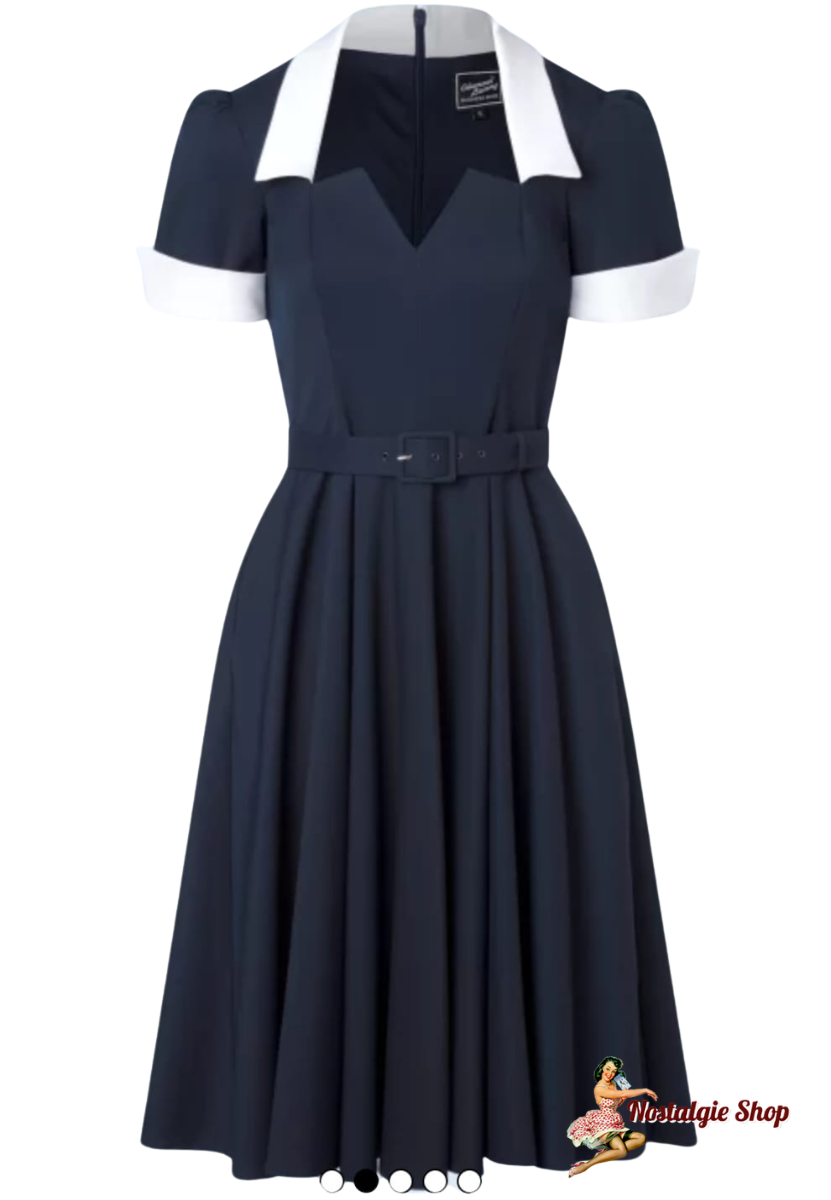 Glamour Bunny - Lorelei Lynn Swing Kleid in Marineblau