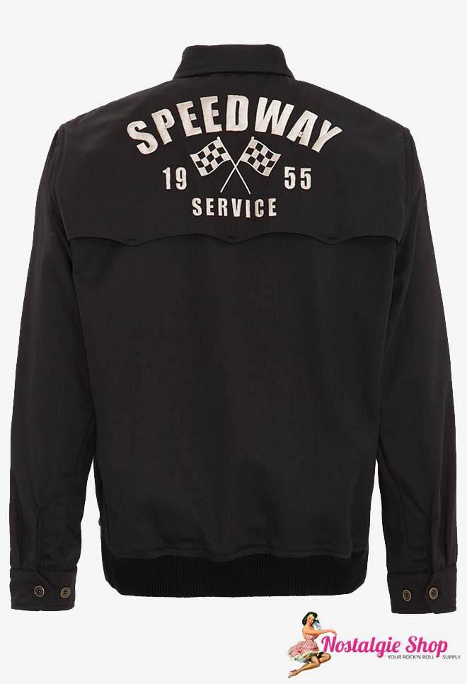 Gabardine Jacke Speedway - schwarz